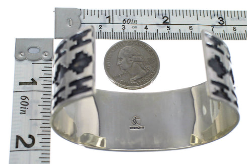 Sterling Silver Turquoise Southwest Well-Built Cuff Bracelet CX49275